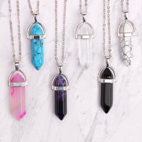 Crystal Pendant - Silver Plated Necklaces - Turquoise