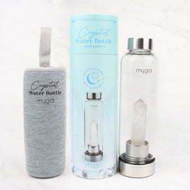 Clear quartz  Crystal Glass Water Bottle